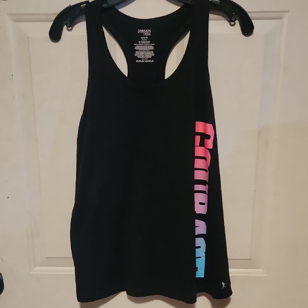 Danskin Black Tank Top with Pink and Blue Gradient